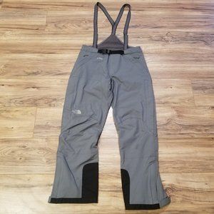 North Face Womens 8 Snowboard Snow Ski Pants Bibs Overalls Snowsuit Grey Gray